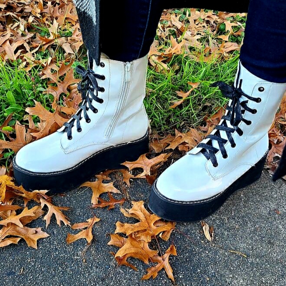 White Platform Nasty Gal Boots